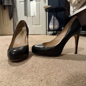 Classic Black Leather Stilettos